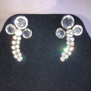 VTG crystal rhinestone earrings sparkly (E13)